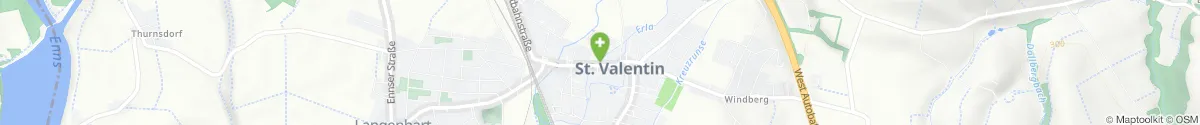 Map representation of the location for St. Valentinus-Apotheke in 4300 Sankt Valentin
